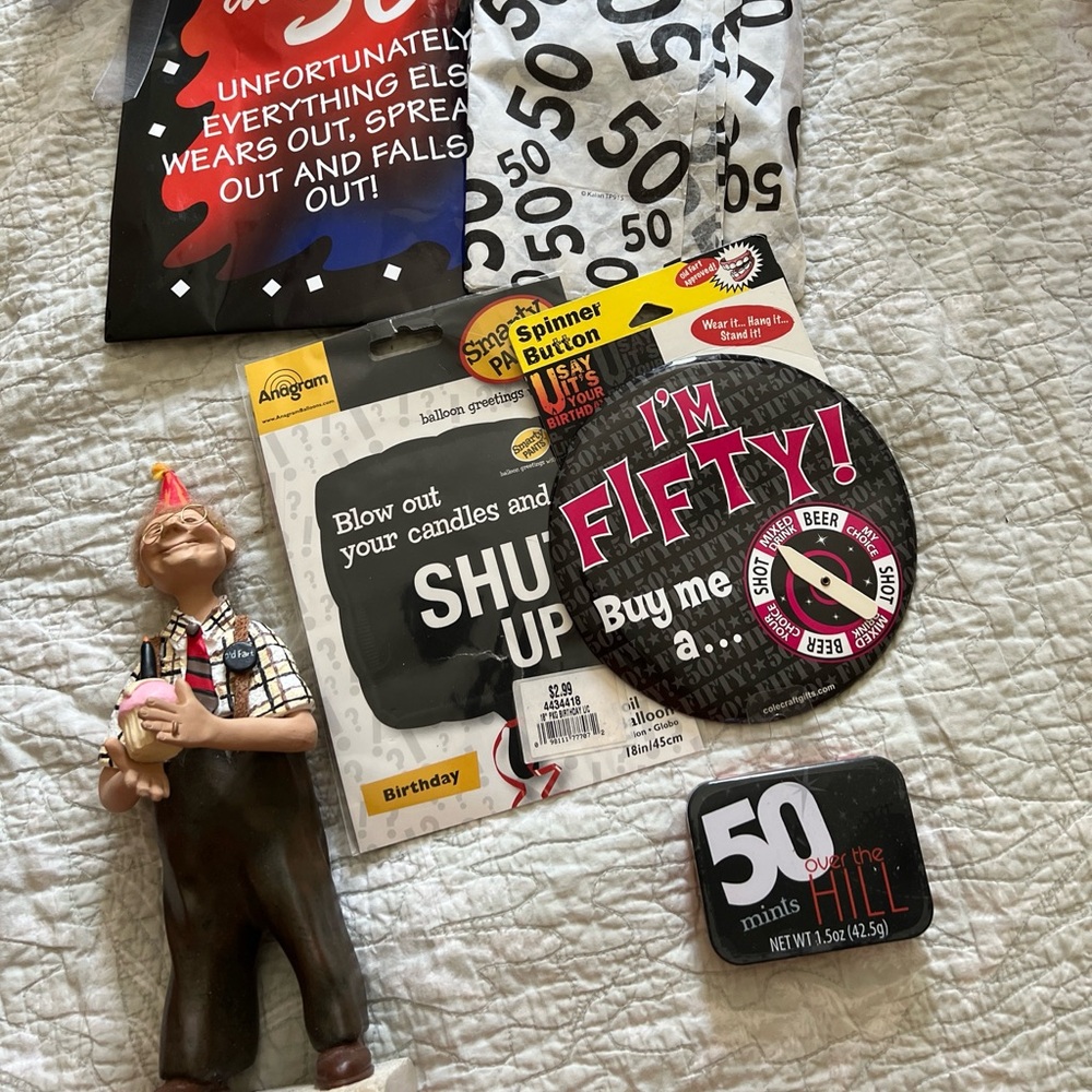 Fifty Year Old Birthday Gift Bag Tissue Memorabilia